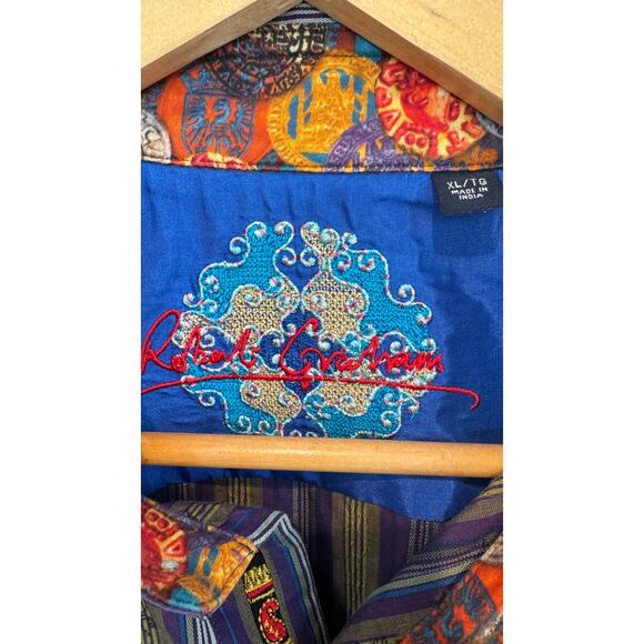 Robert Graham Colorful Stripe Button-Up Shirt – Size XL - Picture 3 of 9